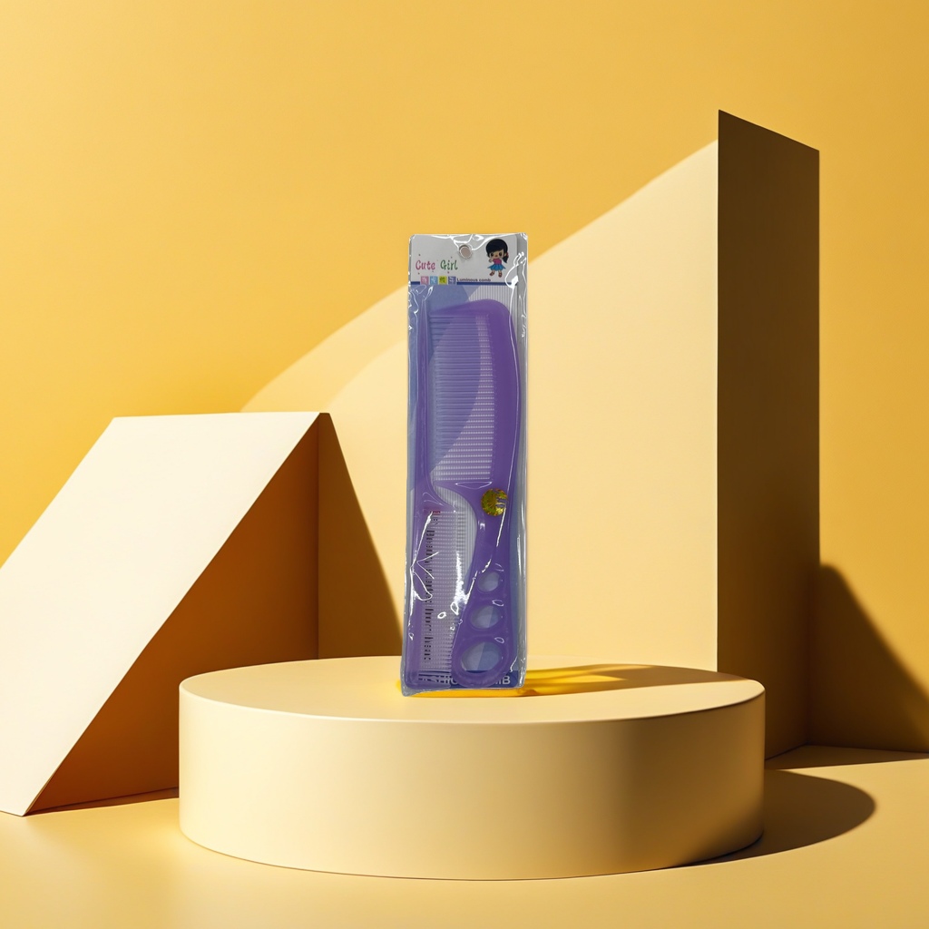 Purple crystal comb, a hair-combing tool in the shape of a comb, a beauty and hair care wonder
