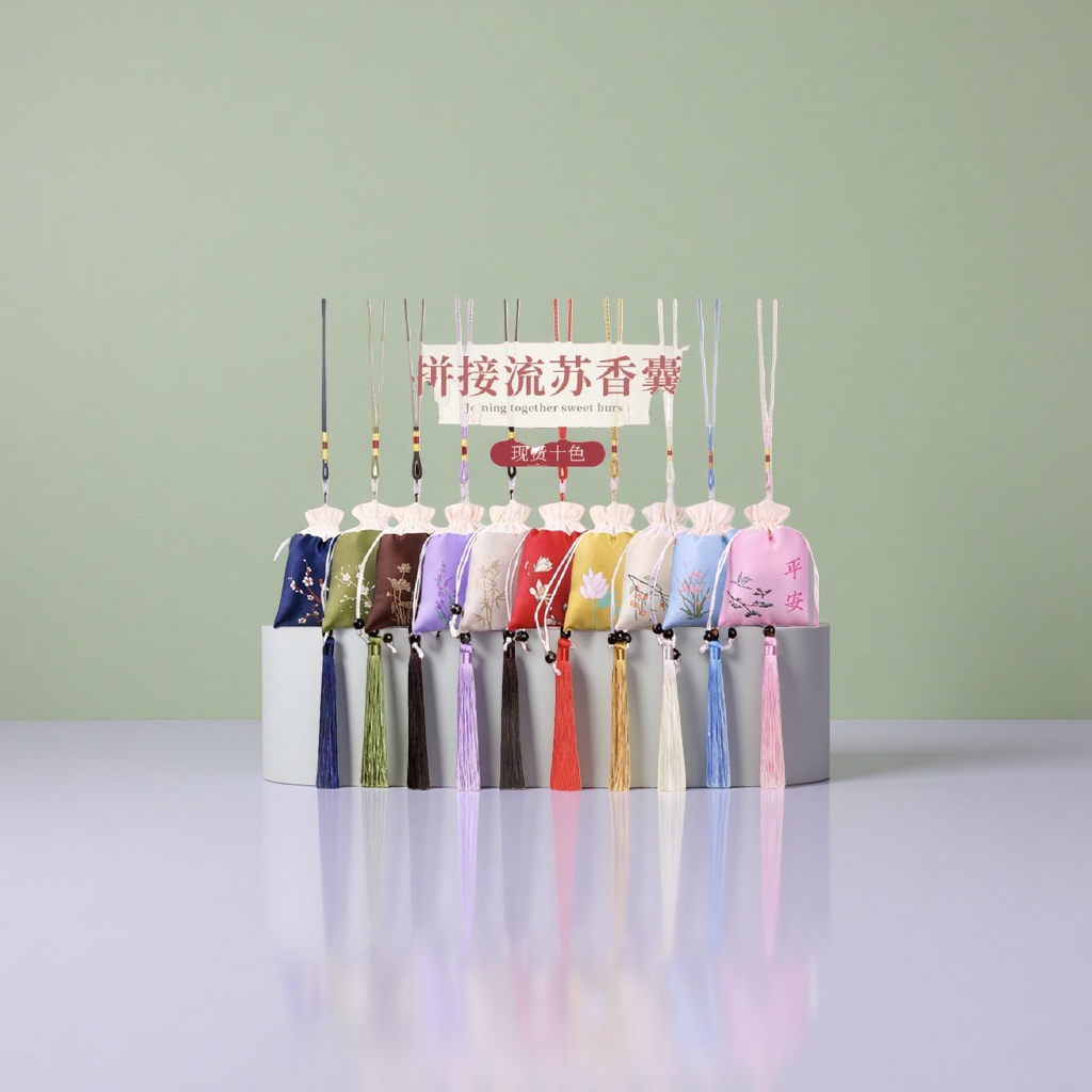 拼接流苏香囊挂饰香包传统手工饰品端午节礼物细节图