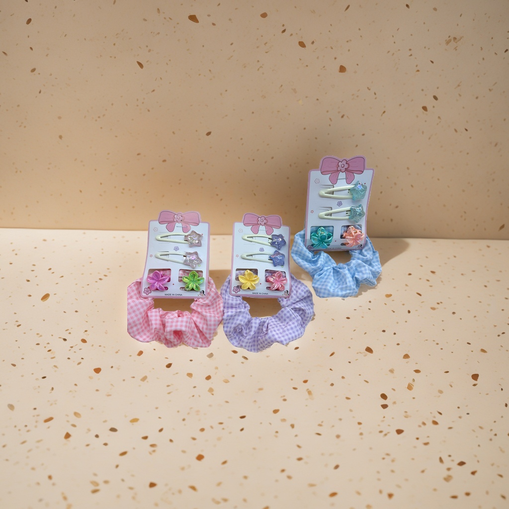 Cute hair clips and hair bands, girls' fashionable hair accessories, pink bow headwear, little princess decorations