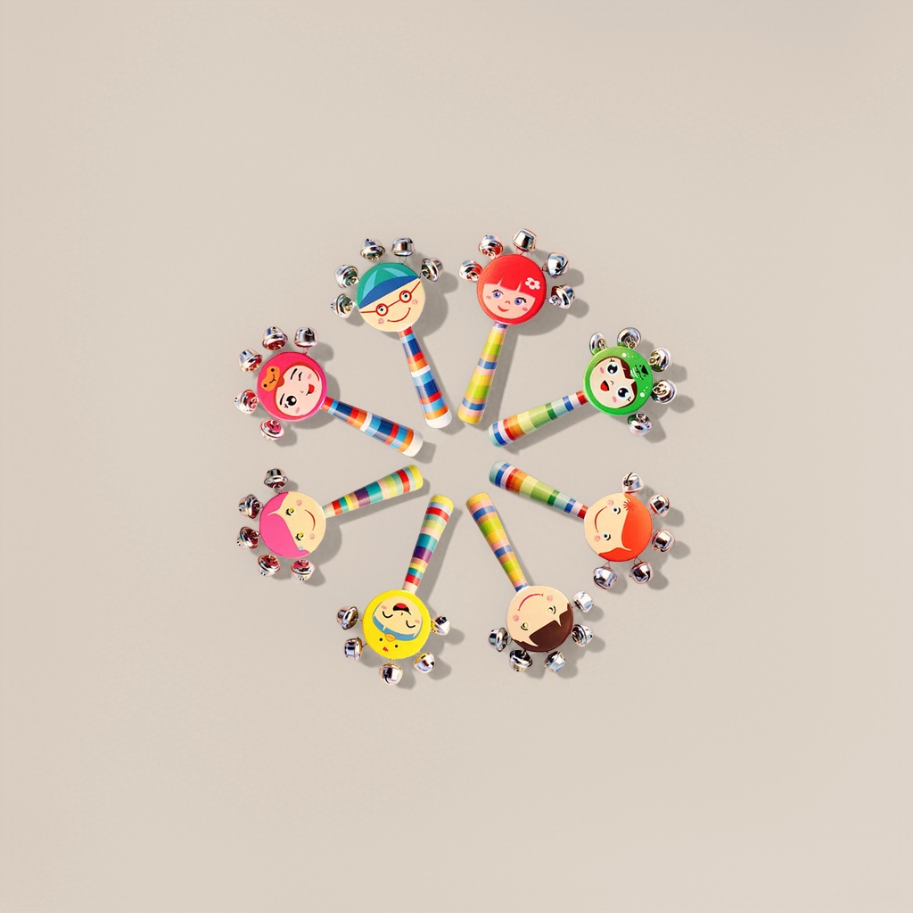 Colorful cartoon rattle toys, cute rattle toys for children's early education and intelligence