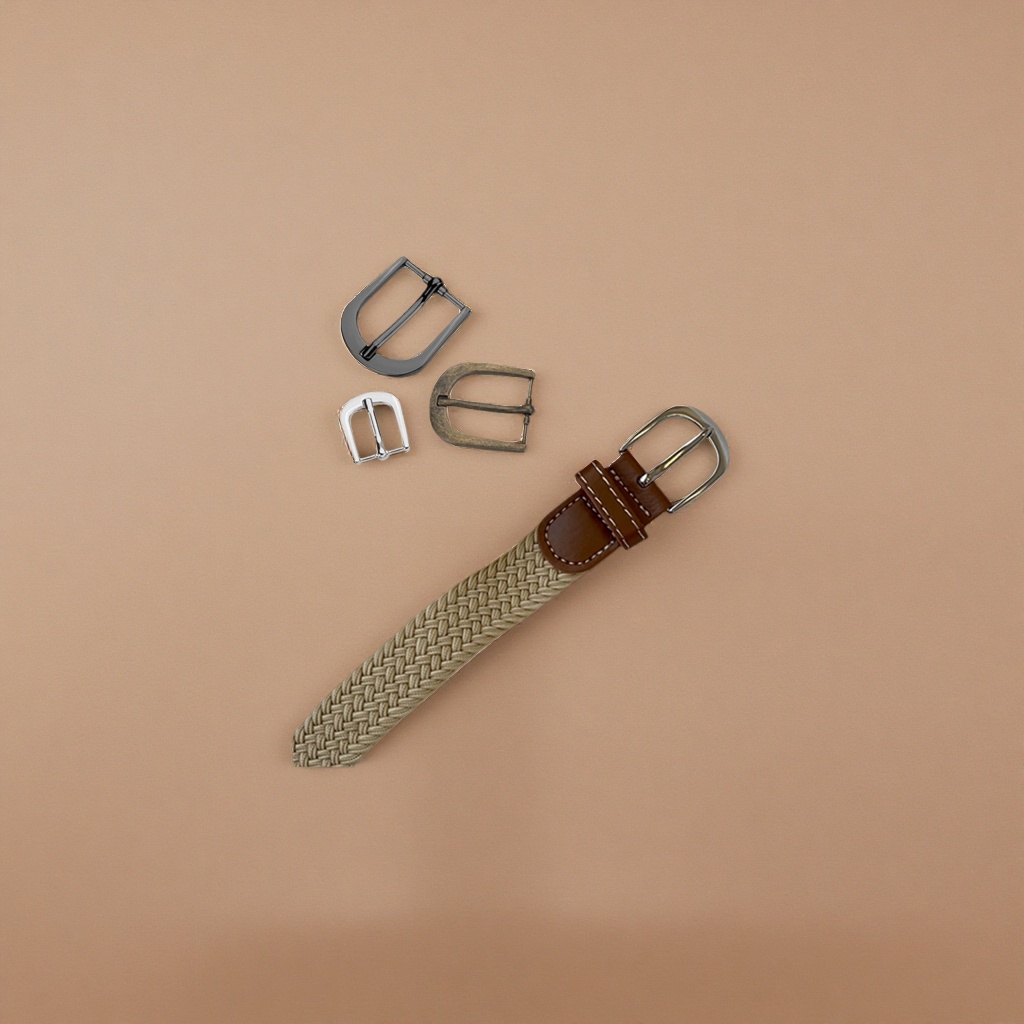 The woven belt with metal buckle is simple and fashionable. It is thickened and wear-resistant for men details Picture