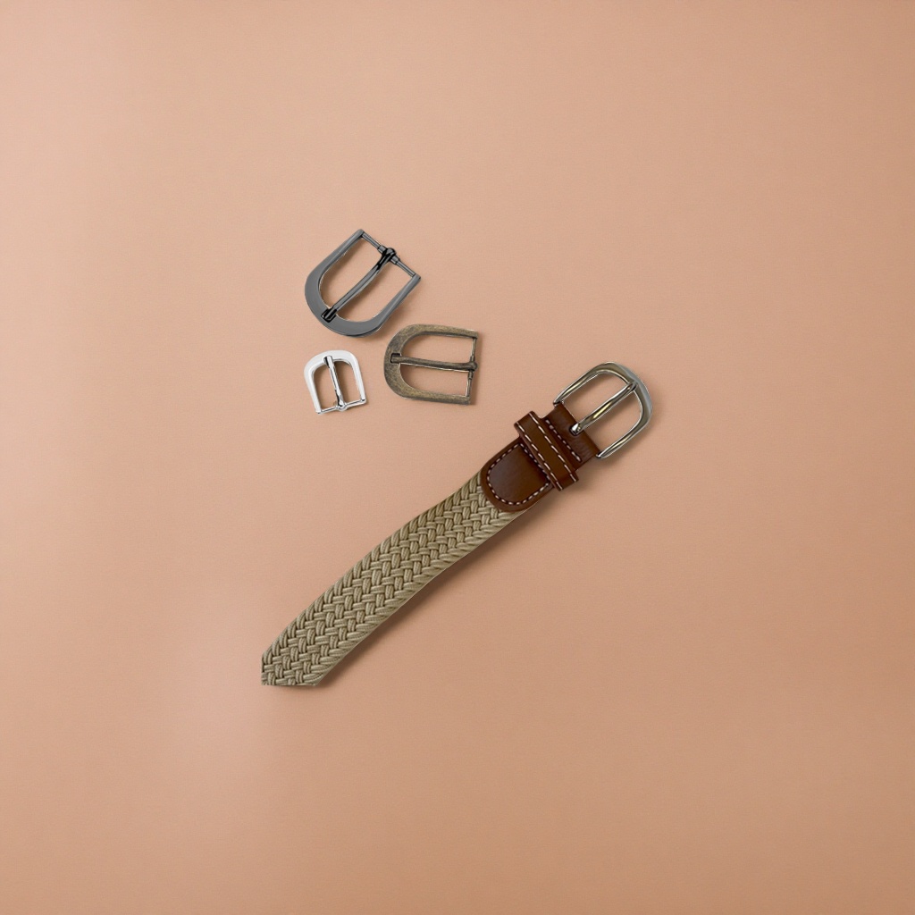 The woven belt with metal buckle is simple and fashionable. It is thickened and wear-resistant for men Specification image