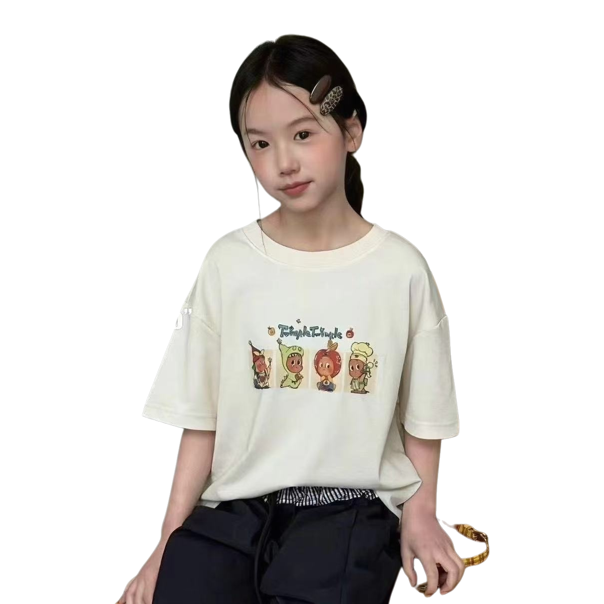 卡通图案T恤童装女童短袖韩版衣服儿童短袖韩版短袖儿童