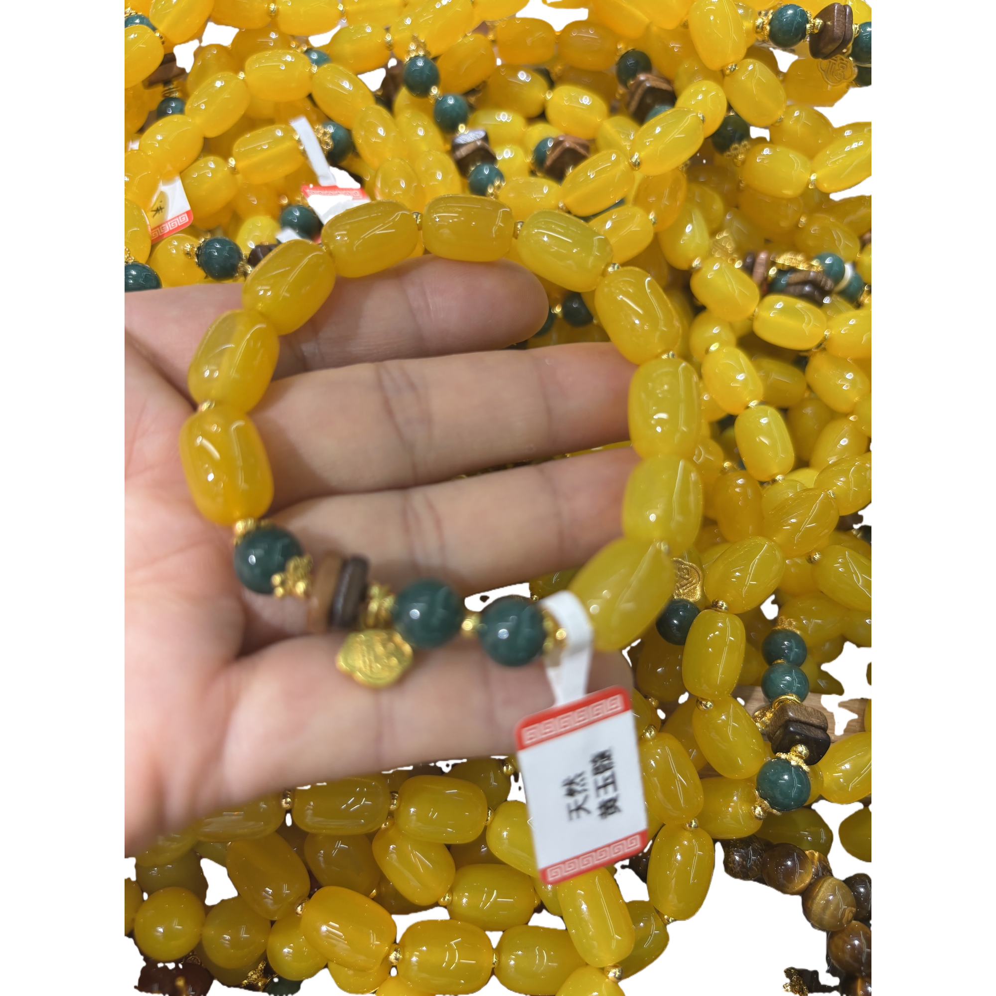 Yellow beads + bracelet Item Picture