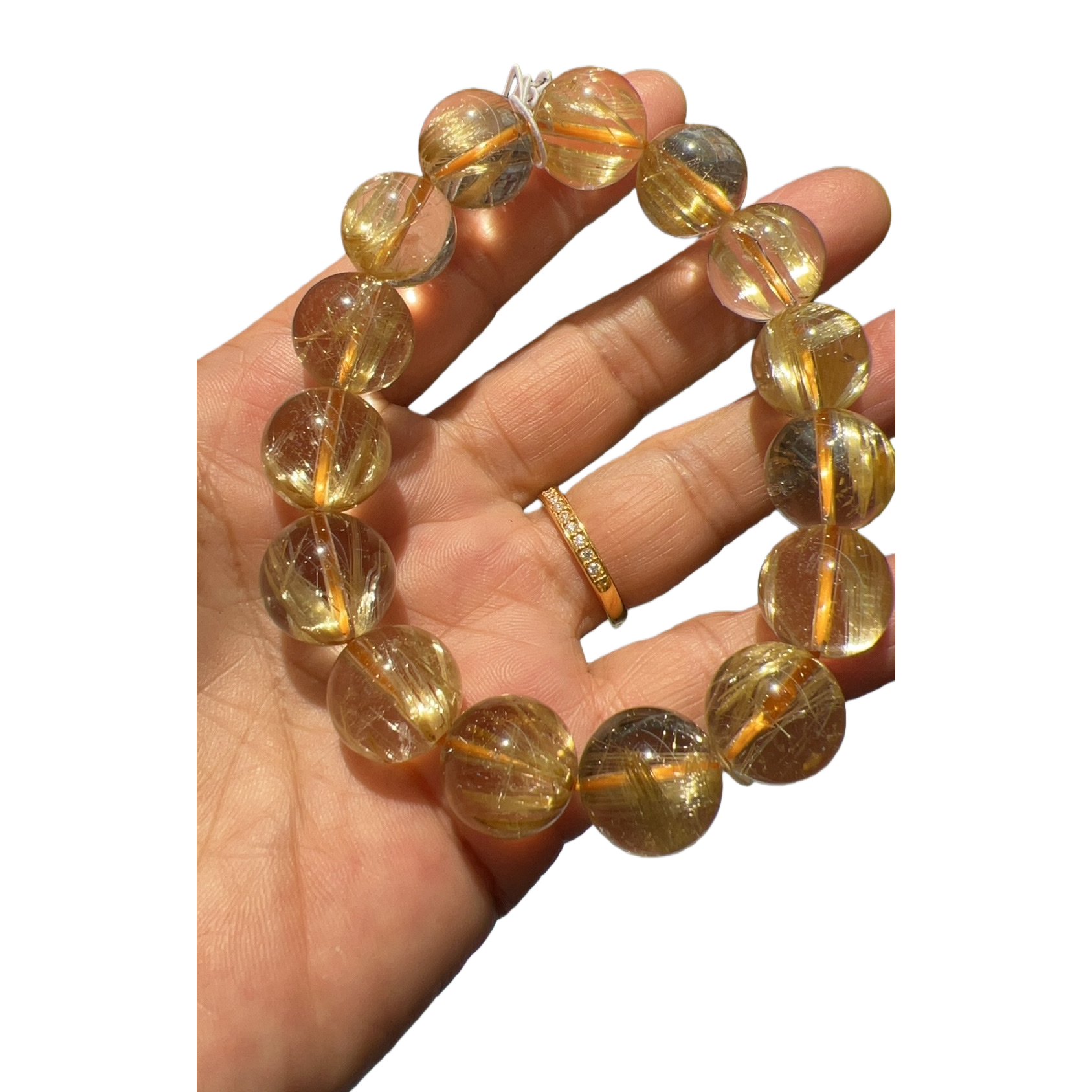 Perlas de cristal amarillo transparente + string de mano Item Picture