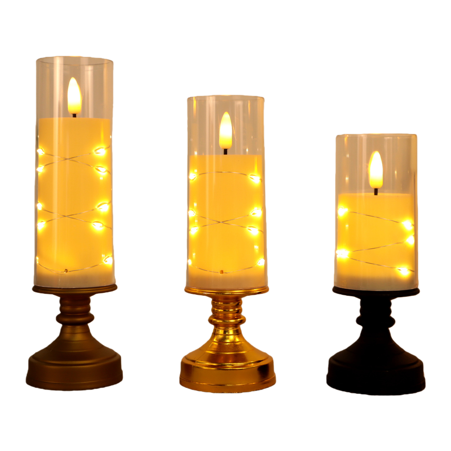 Decorative candlesticks, LED light strings, candles, simulated candles, candlestick ornaments, candle handicrafts Item Picture
