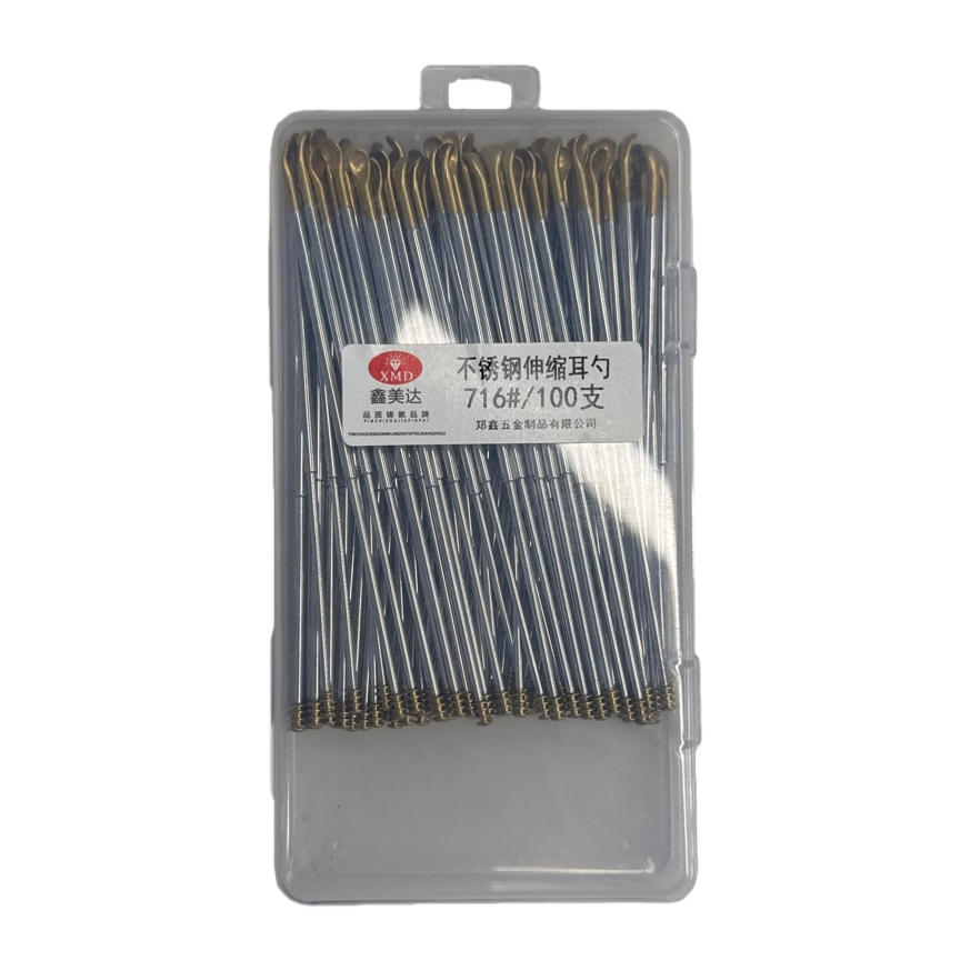 Stainless steel telescopic ear spoons, portable ear spoon cleaning tools, dust-proof, water-proof and durable Item Picture