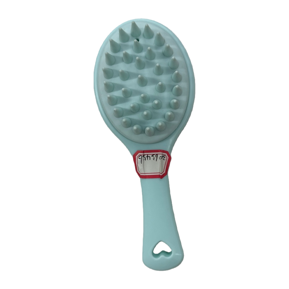 The light blue massage comb is a perfect tool for unblocking the scalp, massage and hair care Item Picture