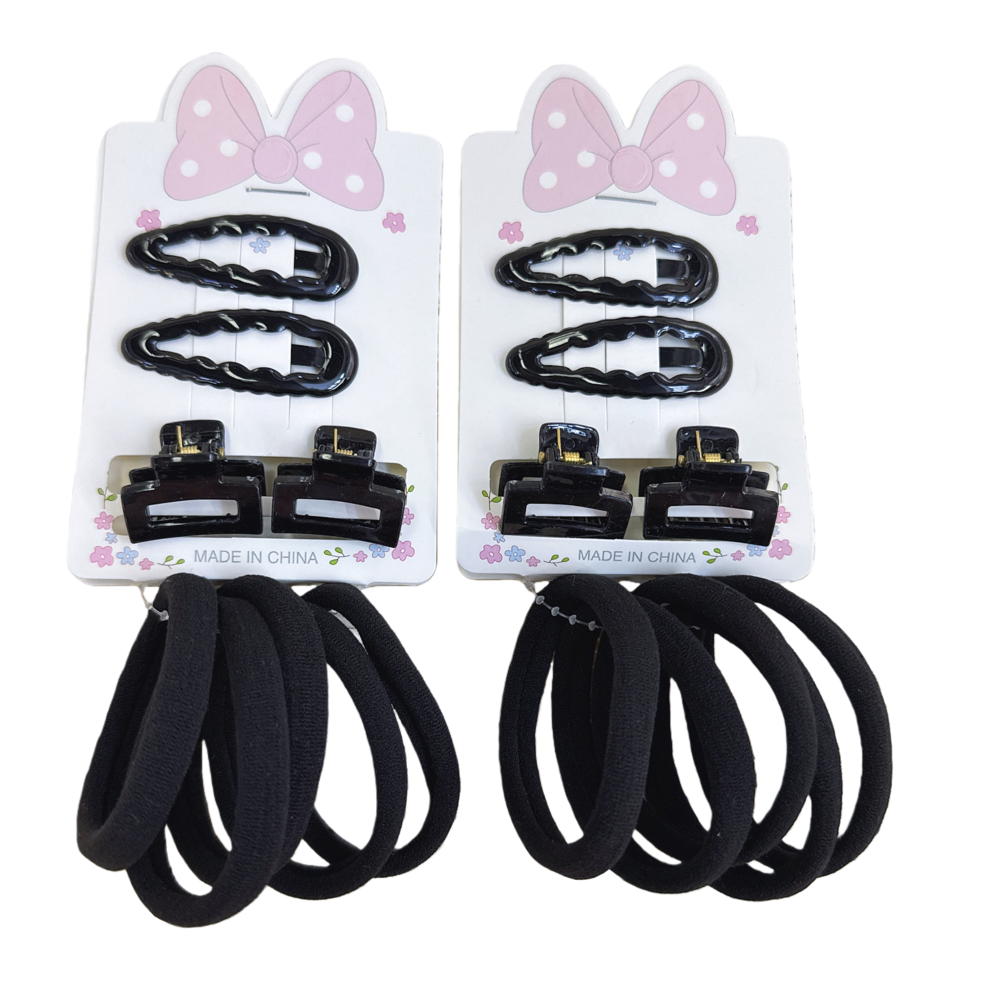 Black hair accessories, hair clips and hair bands are simple and versatile daily headwear. Women's black hair clips and hair bands Item Picture