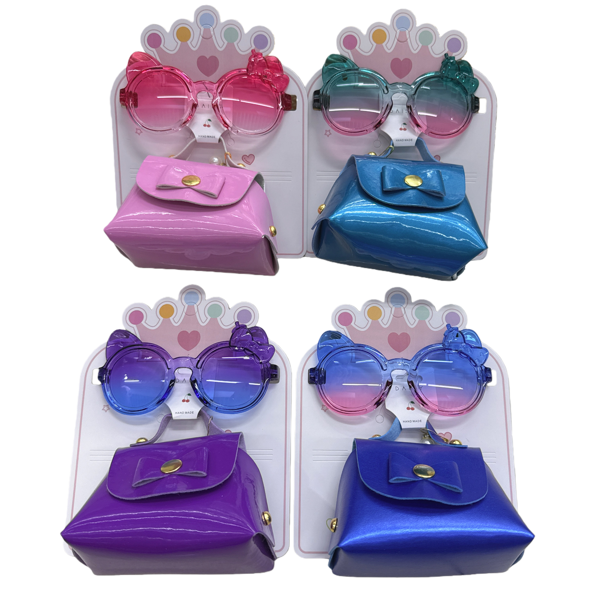 Colorful cat-ear sunglasses, handbags, fashionable and trendy accessories, women's commuting and casual Item Picture