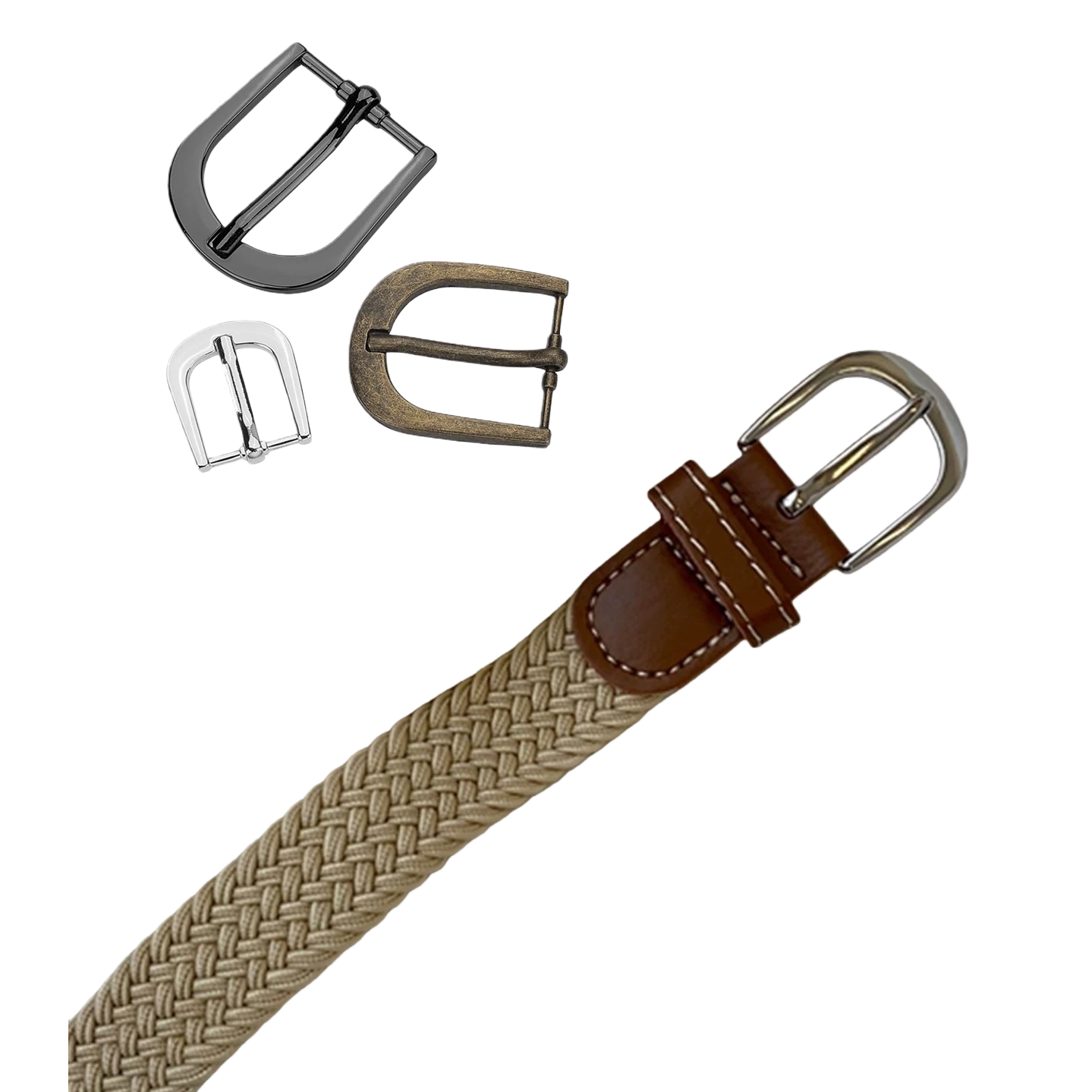 The woven belt with metal buckle is simple and fashionable. It is thickened and wear-resistant for men Item Picture