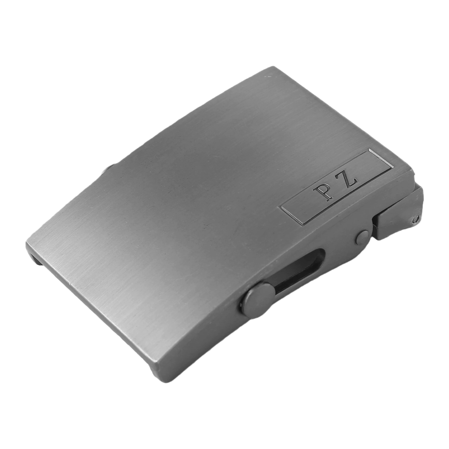 A simple business leather belt for men with a metallic texture belt buckle Item Picture