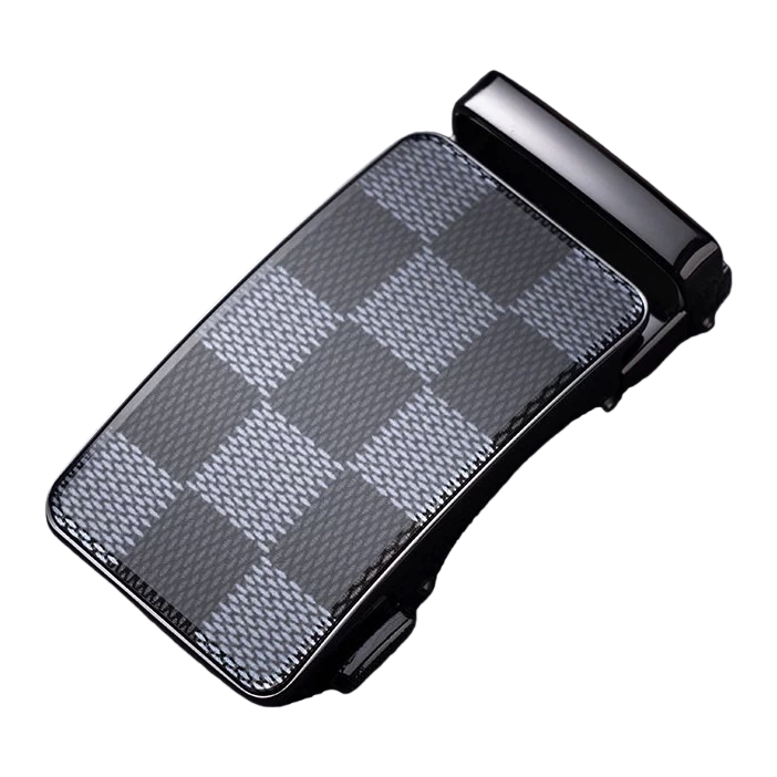 The checkered belt buckle is a simple and fashionable men's business belt buckle Item Picture