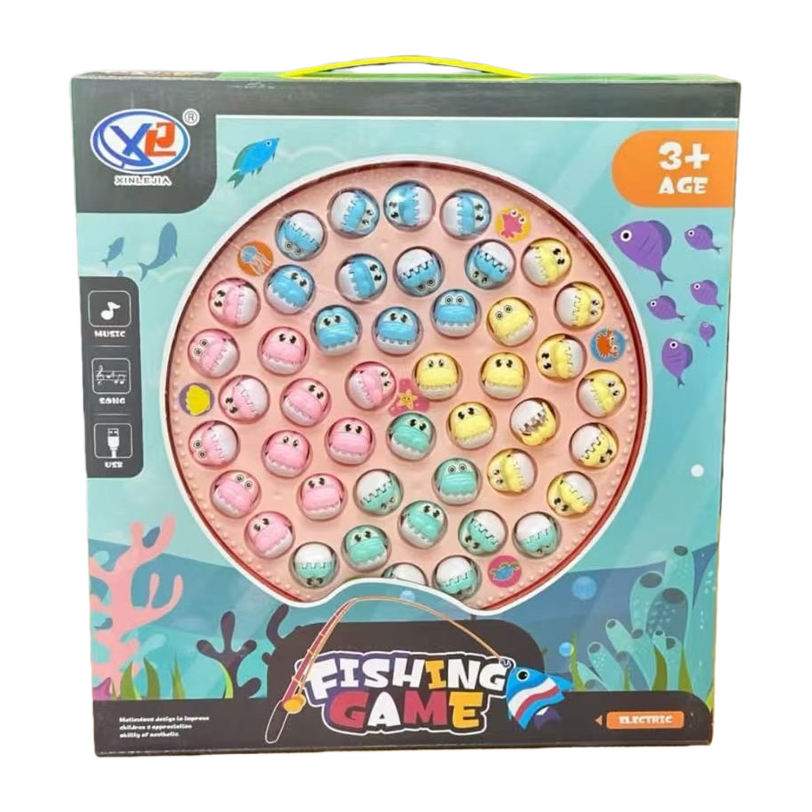 Children's fishing game set, smart and fun educational toys, portable outdoor parent-child interactive fishing toys, electric little fish Item Picture
