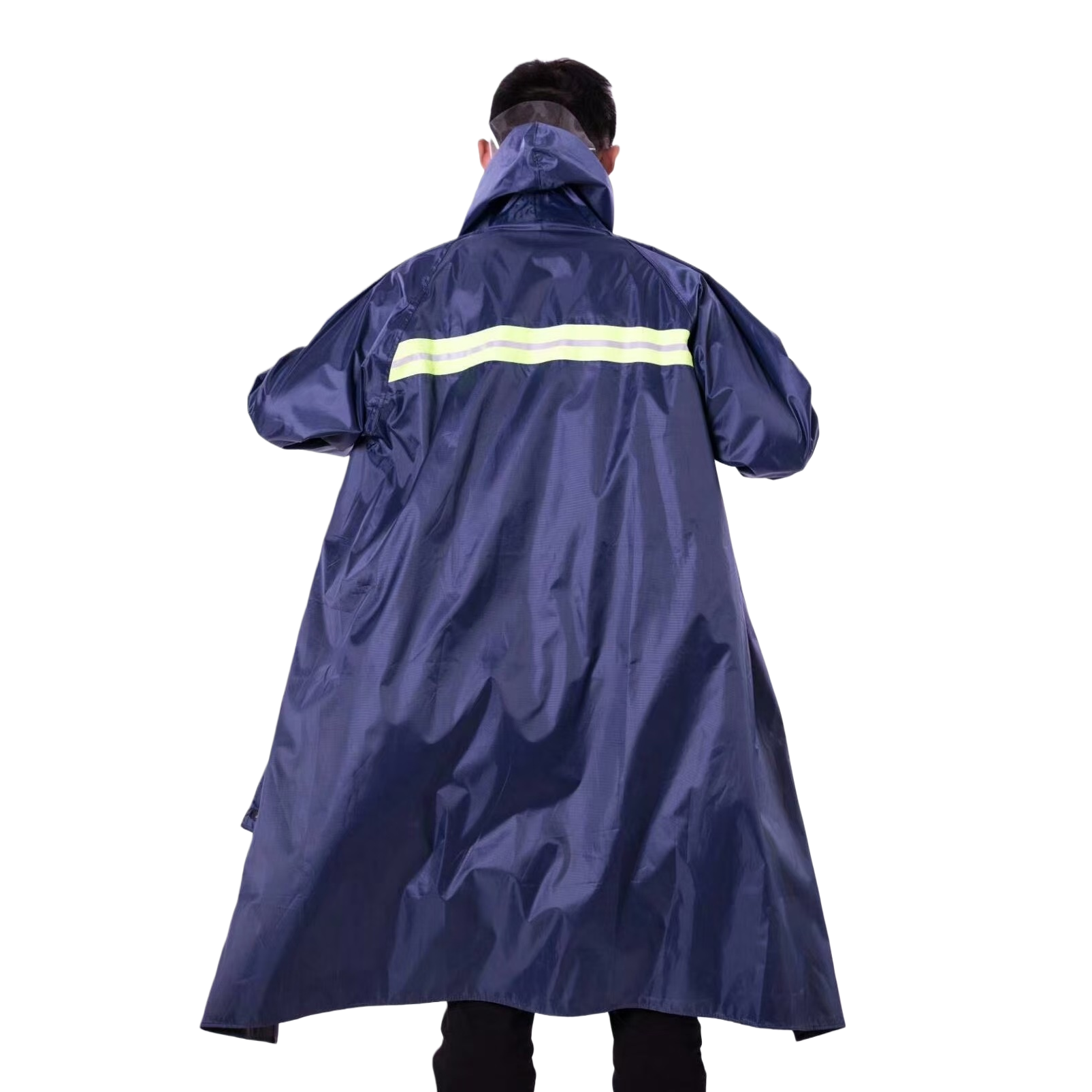 深蓝色雨衣+人物白底实物图