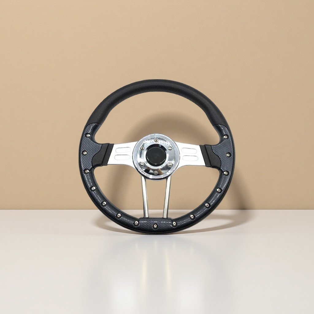 The black racing steering wheel body offers professional control and a comfortable driving experience Specification image