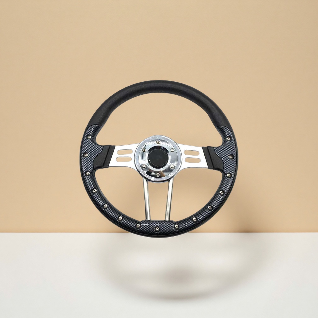 The black racing steering wheel body offers professional control and a comfortable driving experience details Picture