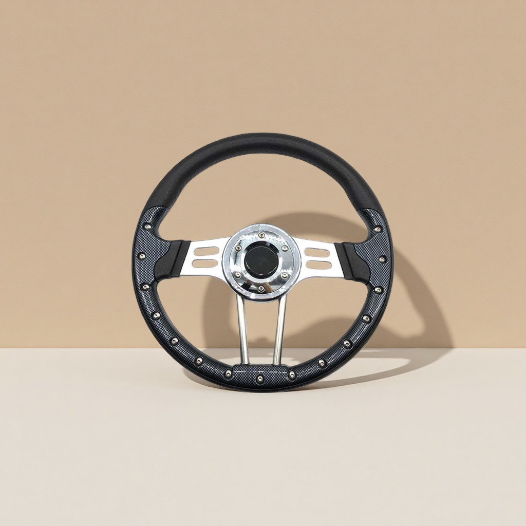 The black racing steering wheel body offers professional control and a comfortable driving experience Application Scenario