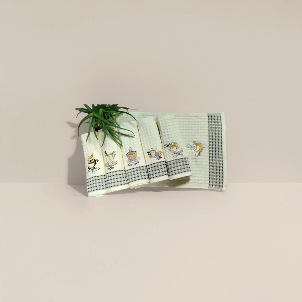 Coffee-themed towels are soft, absorbent and quick-drying for home use in bathrooms and kitchens details Picture