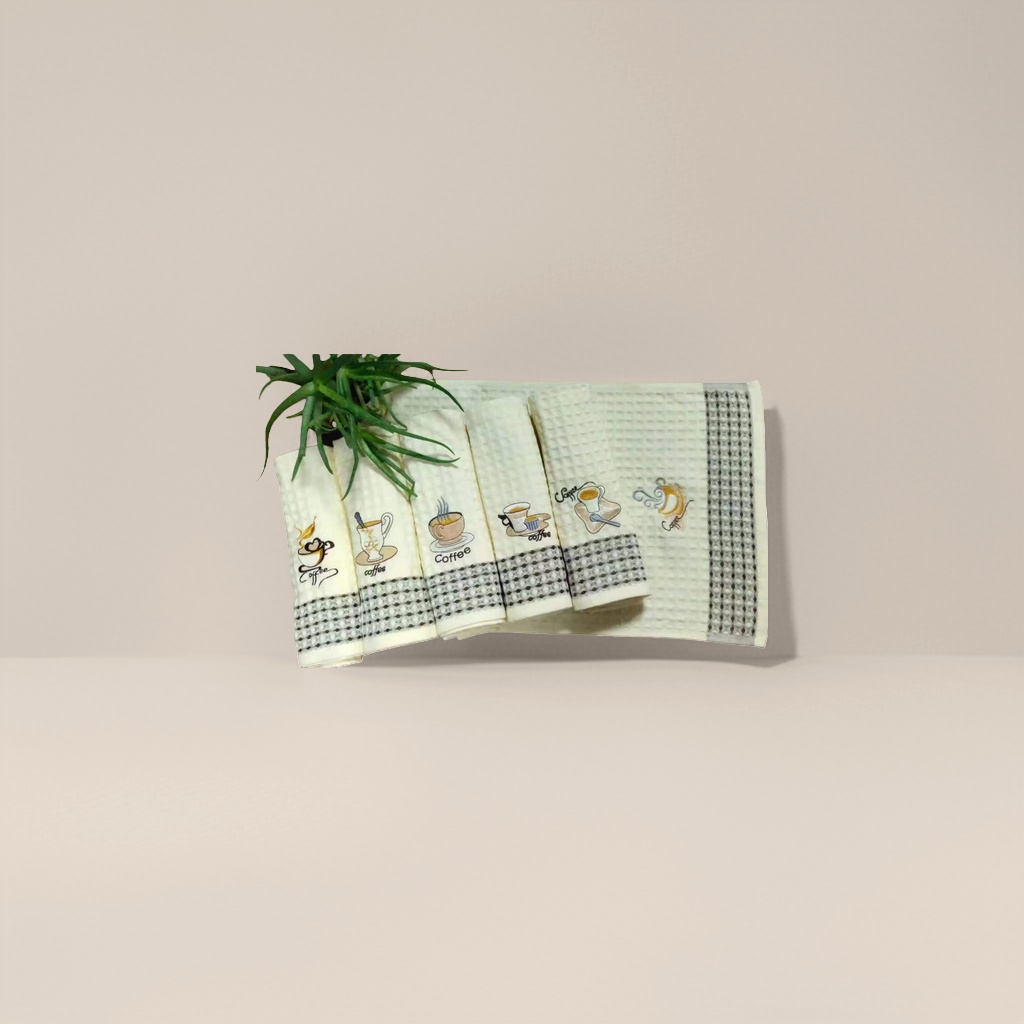 Coffee-themed towels are soft, absorbent and quick-drying for home use in bathrooms and kitchens