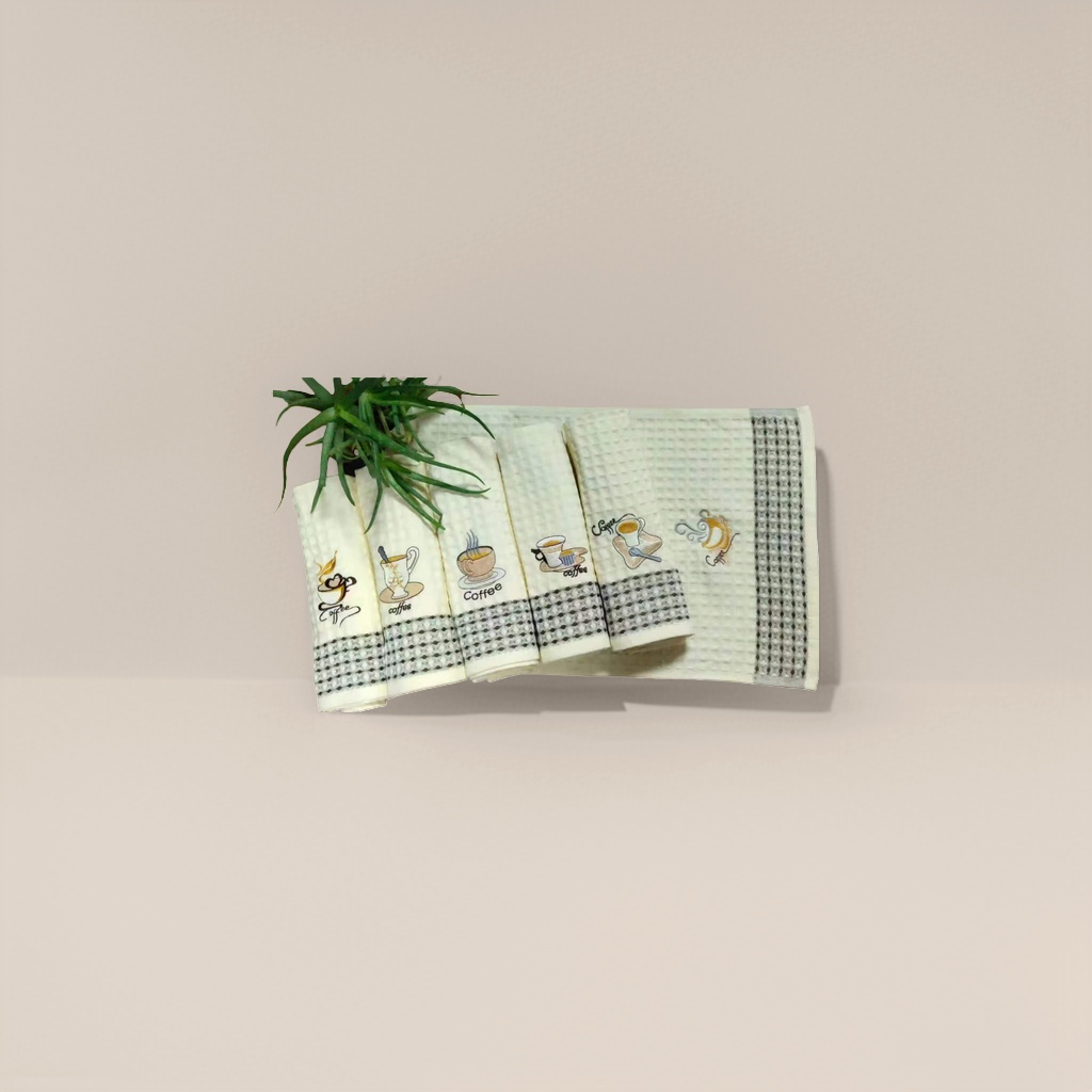 Coffee-themed towels are soft, absorbent and quick-drying for home use in bathrooms and kitchens Specification image