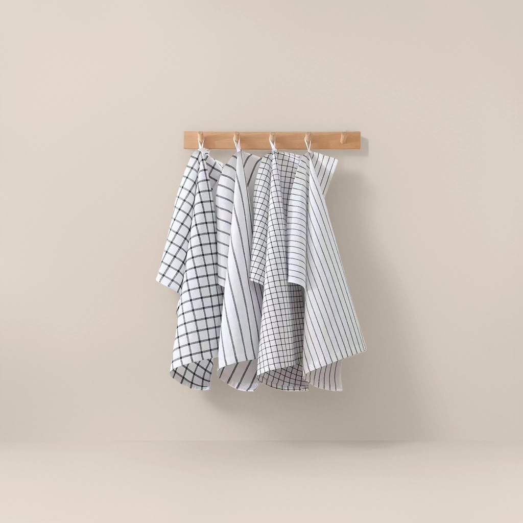 Black and white checkered towel, thickened, absorbent, soft and large-sized for home use Specification image