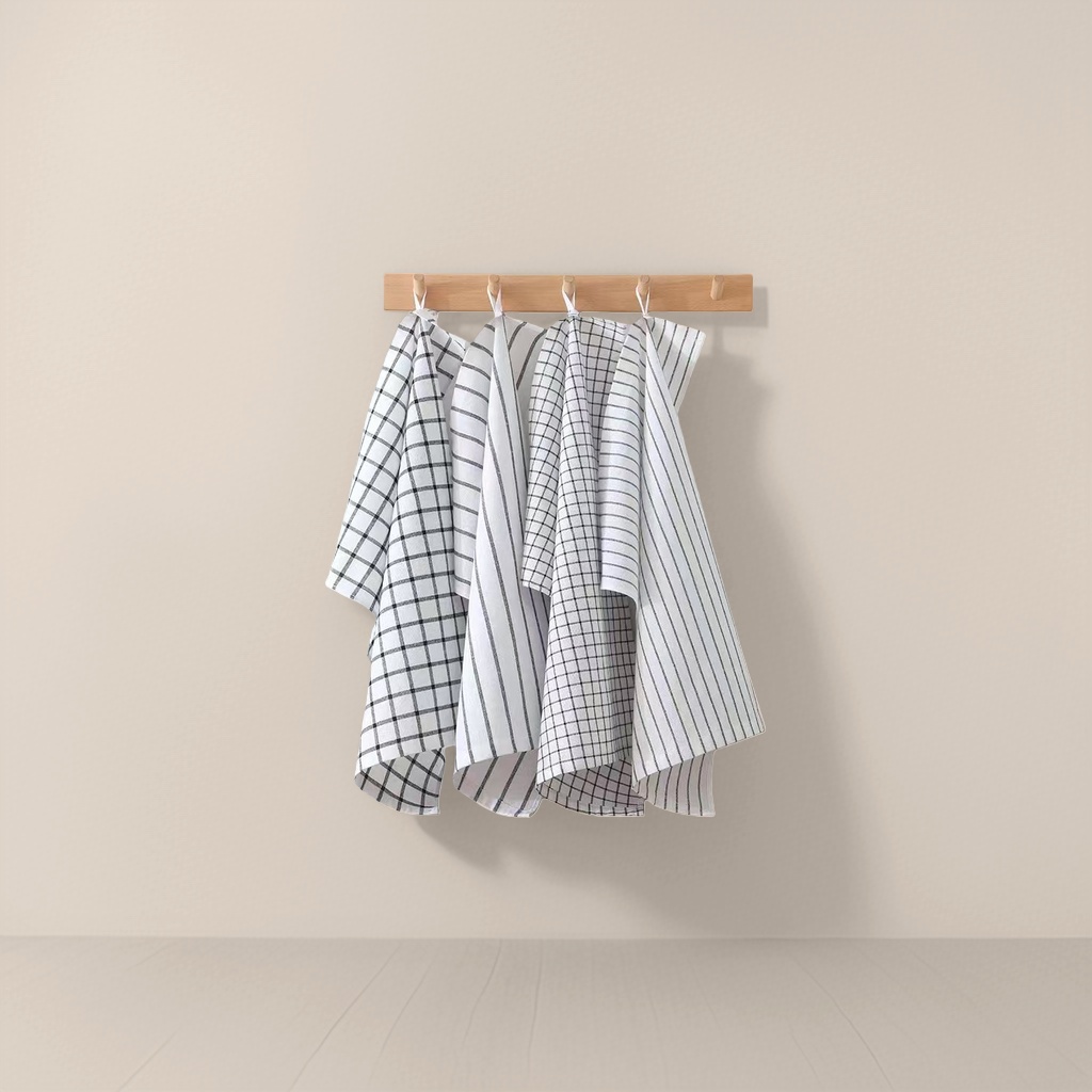 Black and white checkered towel, thickened, absorbent, soft and large-sized for home use