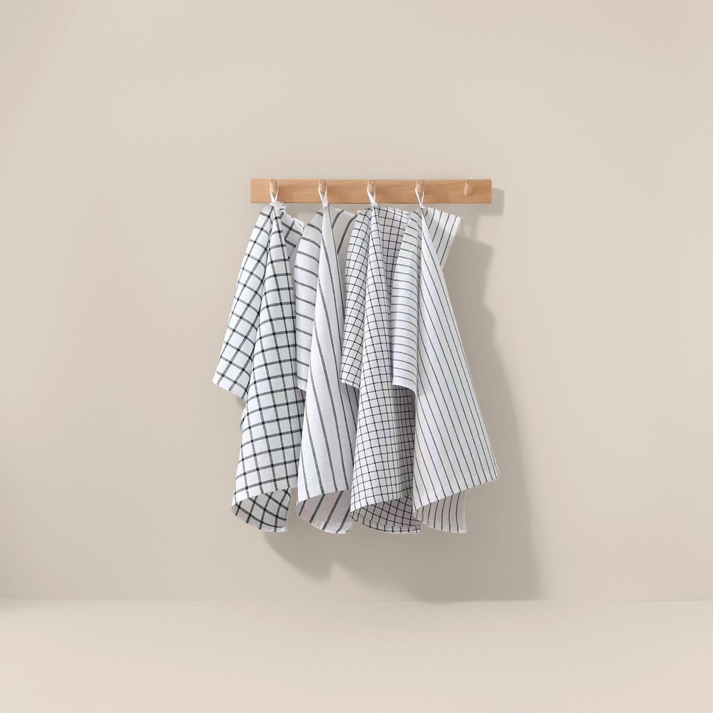 Black and white checkered towel, thickened, absorbent, soft and large-sized for home use details Picture