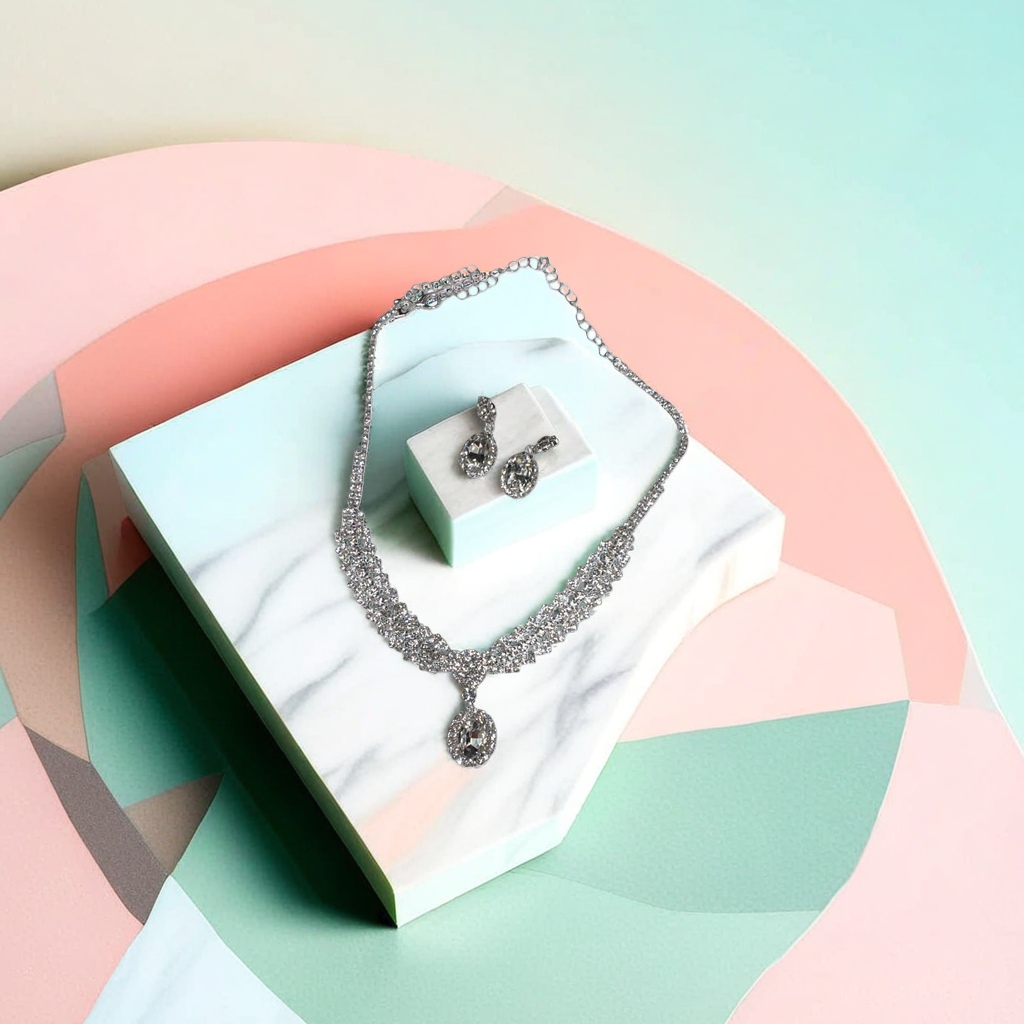 珠宝首饰项链和耳环套装 时尚简约优雅送女友礼物105040846 details Picture
