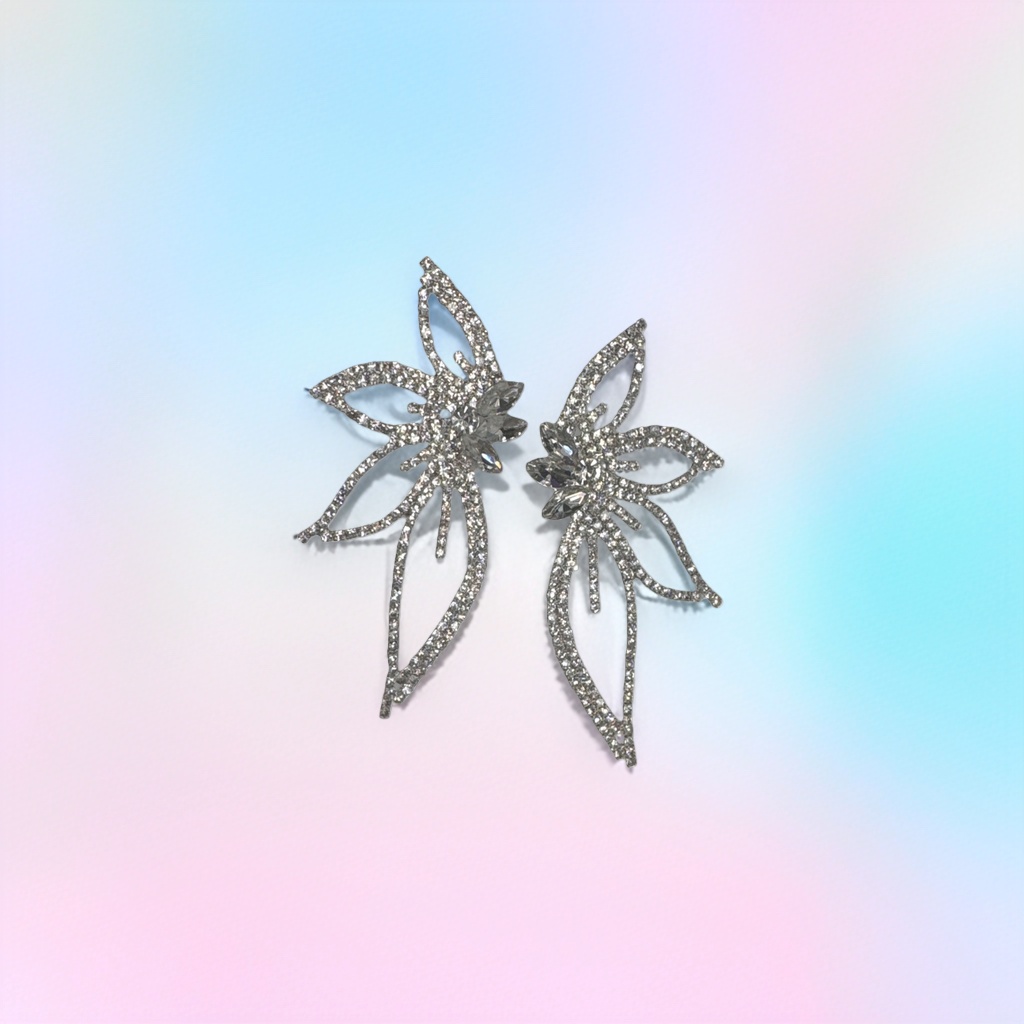 花朵蝴蝶造型精致耳环女简约时尚饰品日常佩戴