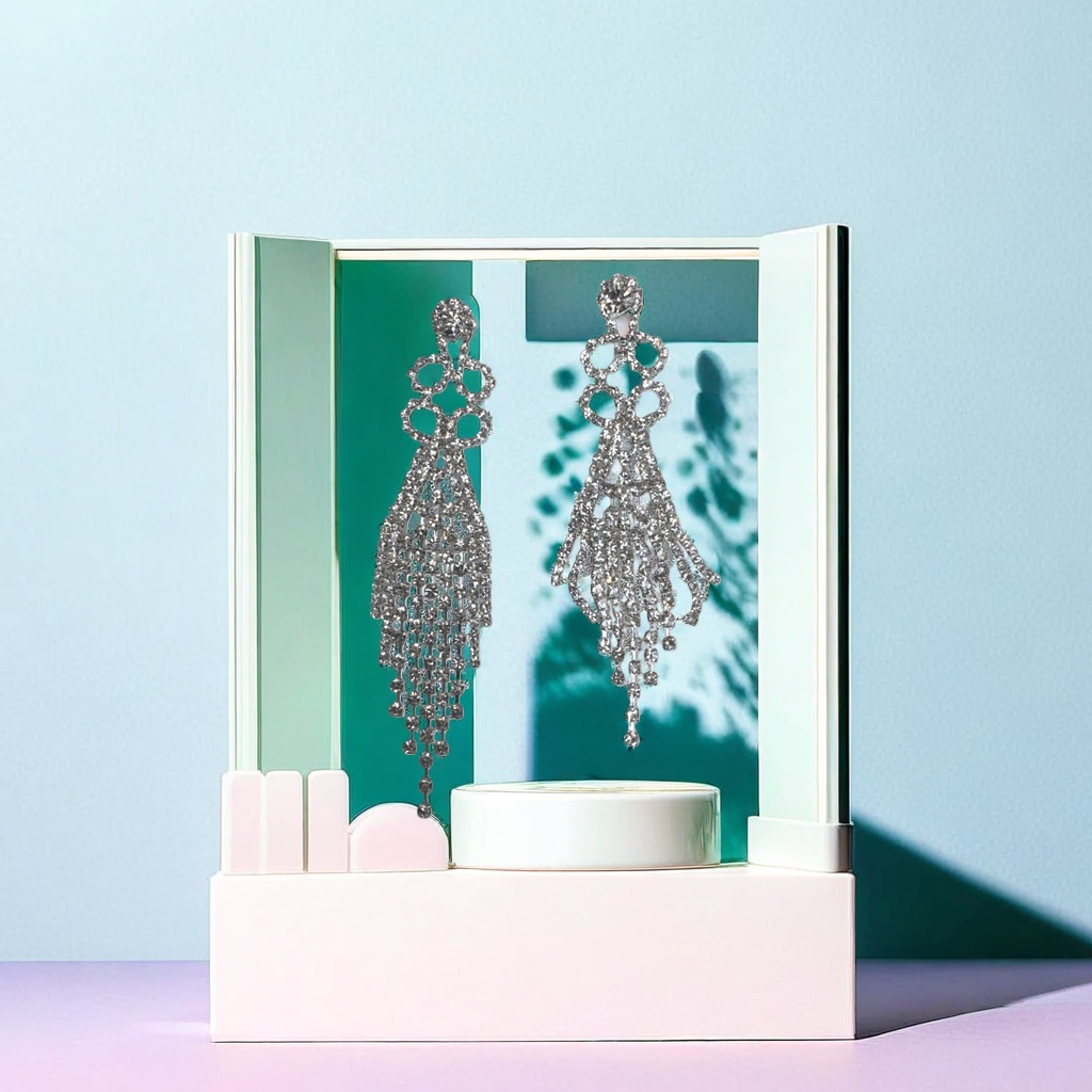 闪亮水晶耳环简约时尚女款潮流饰品 details Picture
