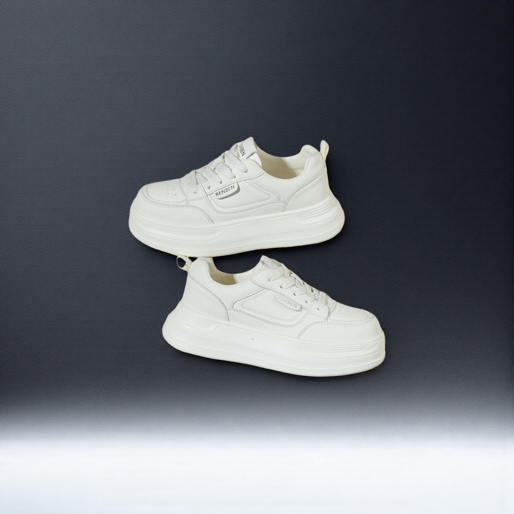 White sports shoes for men and women, casual running shoes, lightweight, breathable, anti-slip and wear-resistant