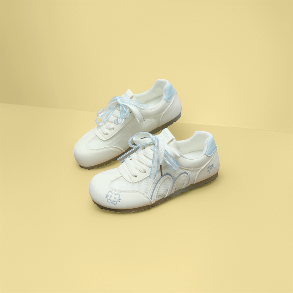 The white sports shoes are breathable, comfortable, lightweight and anti-slip, suitable for both men and women details Picture
