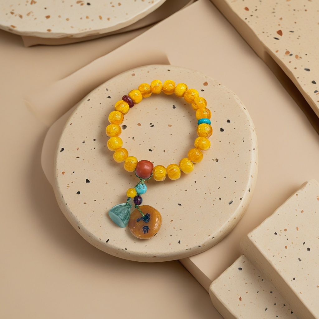 Natural Bodhi bracelet with 108 Buddhist prayer beads, an accessory for spiritual practice Application Scenario