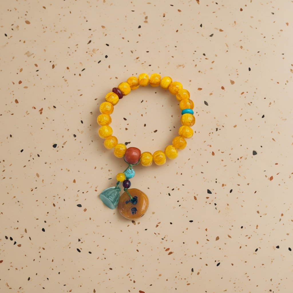 Natural Bodhi bracelet with 108 Buddhist prayer beads, an accessory for spiritual practice details Picture