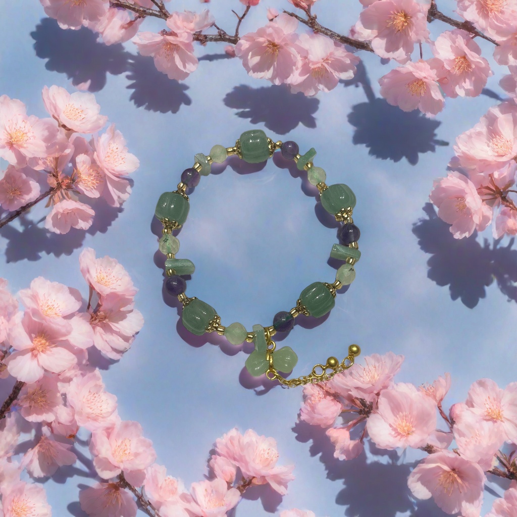 Green and purple gemstone bracelet, exquisite natural stone jewelry, fashionable gift for women Application Scenario