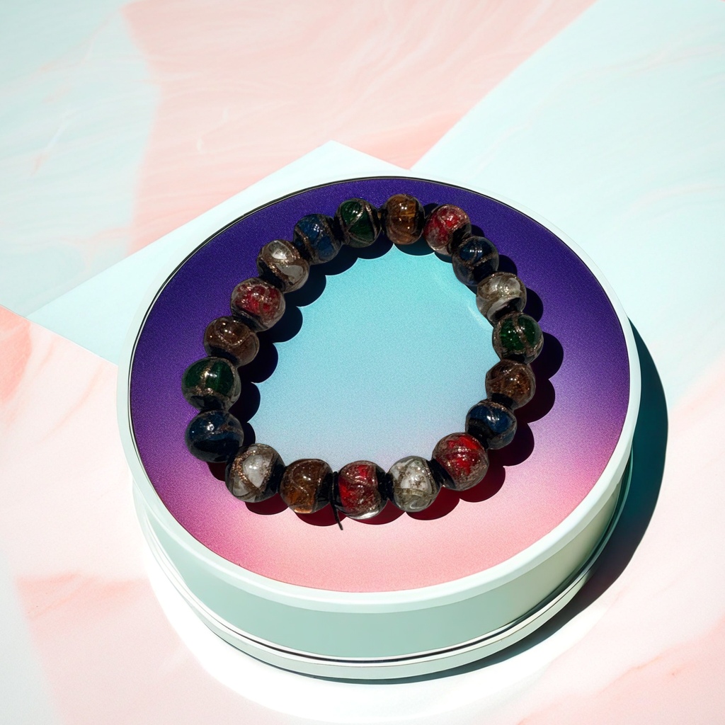 Colorful bead bracelet for girls, Korean style, fashionable and simple collarbone chain gift for girls