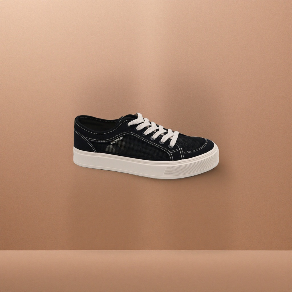 Black sports canvas shoes for men are casual, versatile, anti-slip, wear-resistant, breathable and comfortable Specification image