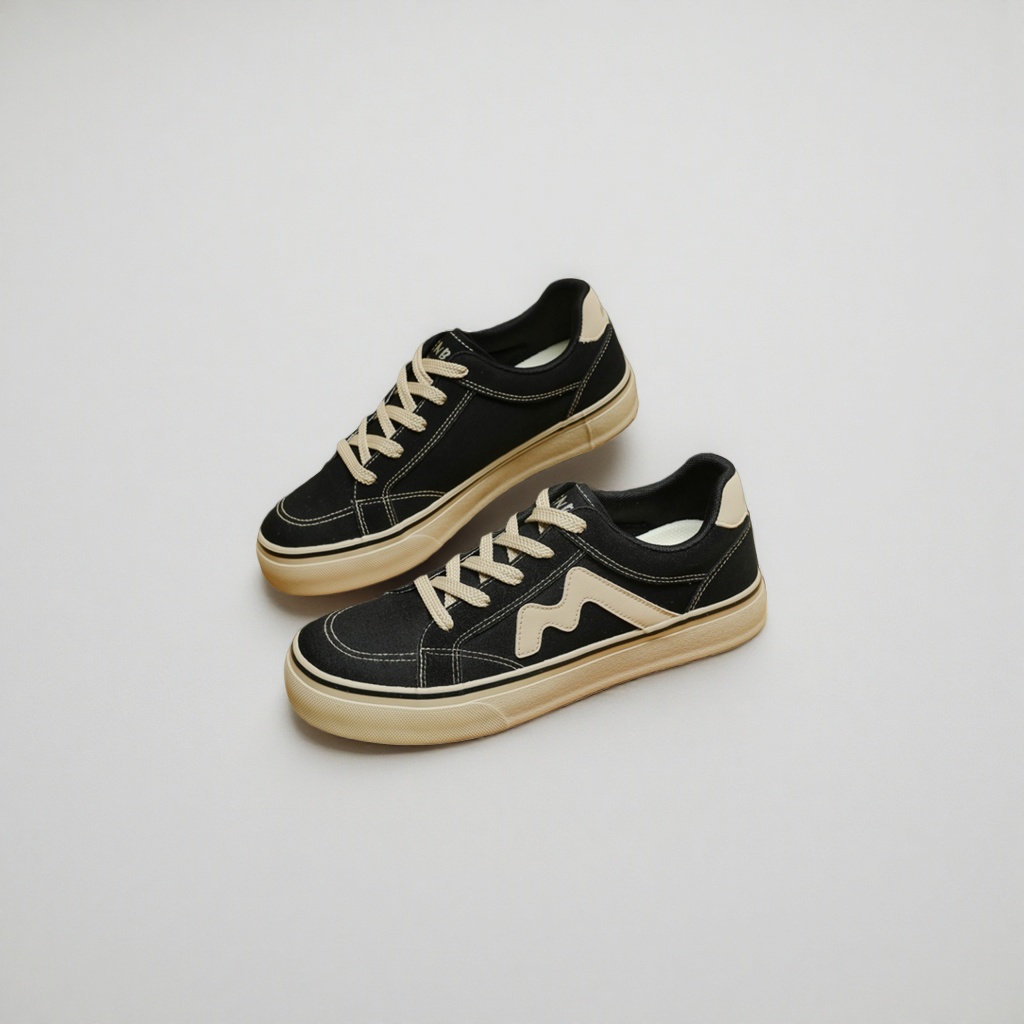 Black classic canvas shoes for men are casual, versatile, durable, anti-slip and breathable details Picture