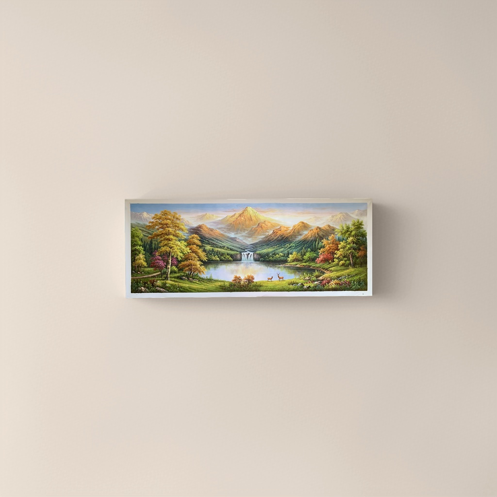 山水风景画国画装裱山水画卷客厅装饰画挂画