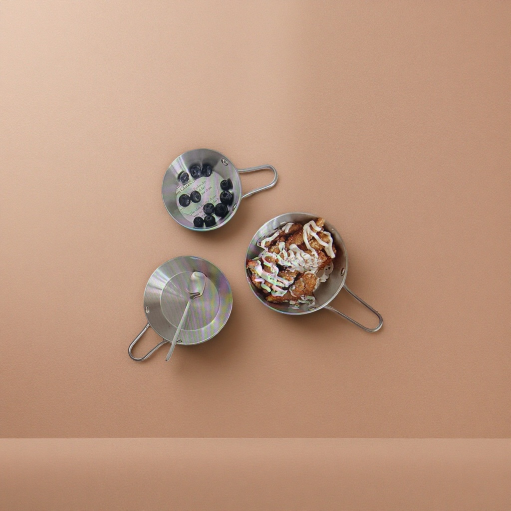 Blueberry stainless steel pot fried chicken nugget spoon set