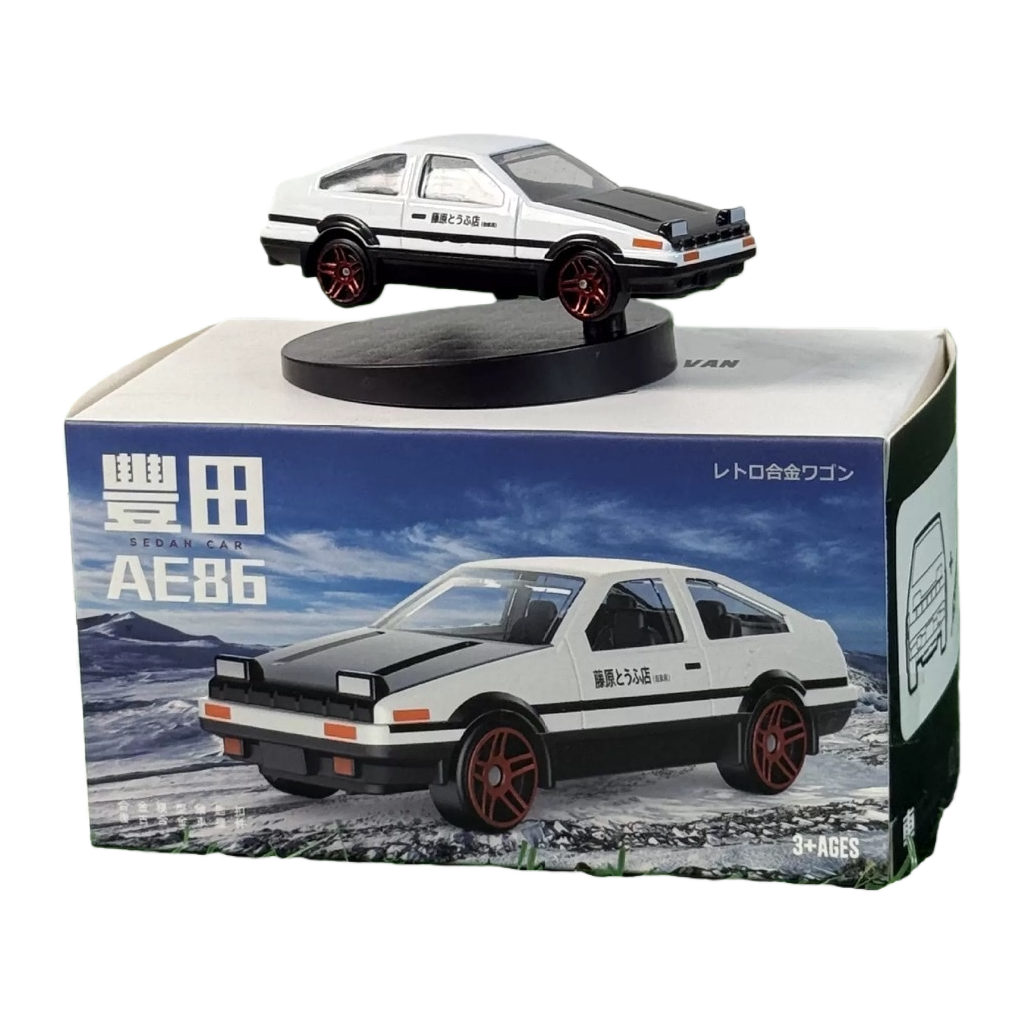 玩具车+丰田AE86模型车白底实物图