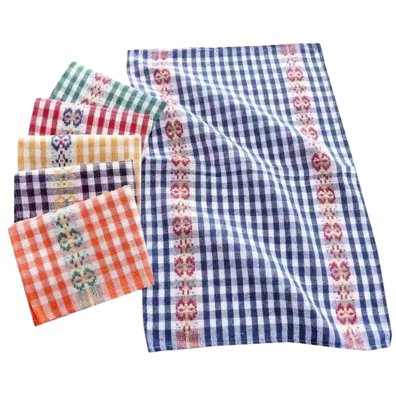Color tartán patrón servilletas hogar absorbente suave limpieza paño de cocina Item Picture