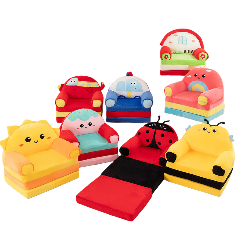 Cartoon-shaped children's sofa chairs are safe, environmentally friendly, foldable and upholstered furniture Item Picture