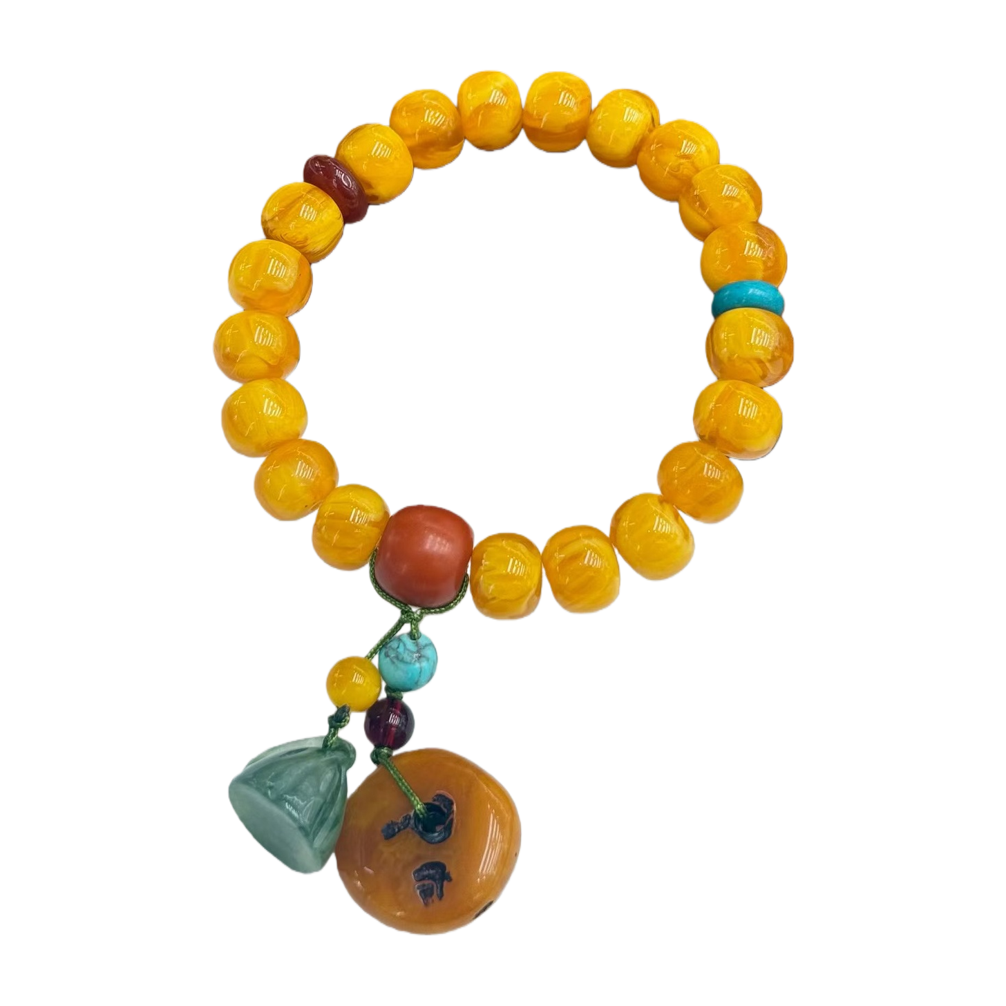 Natural Bodhi bracelet with 108 Buddhist prayer beads, an accessory for spiritual practice Item Picture