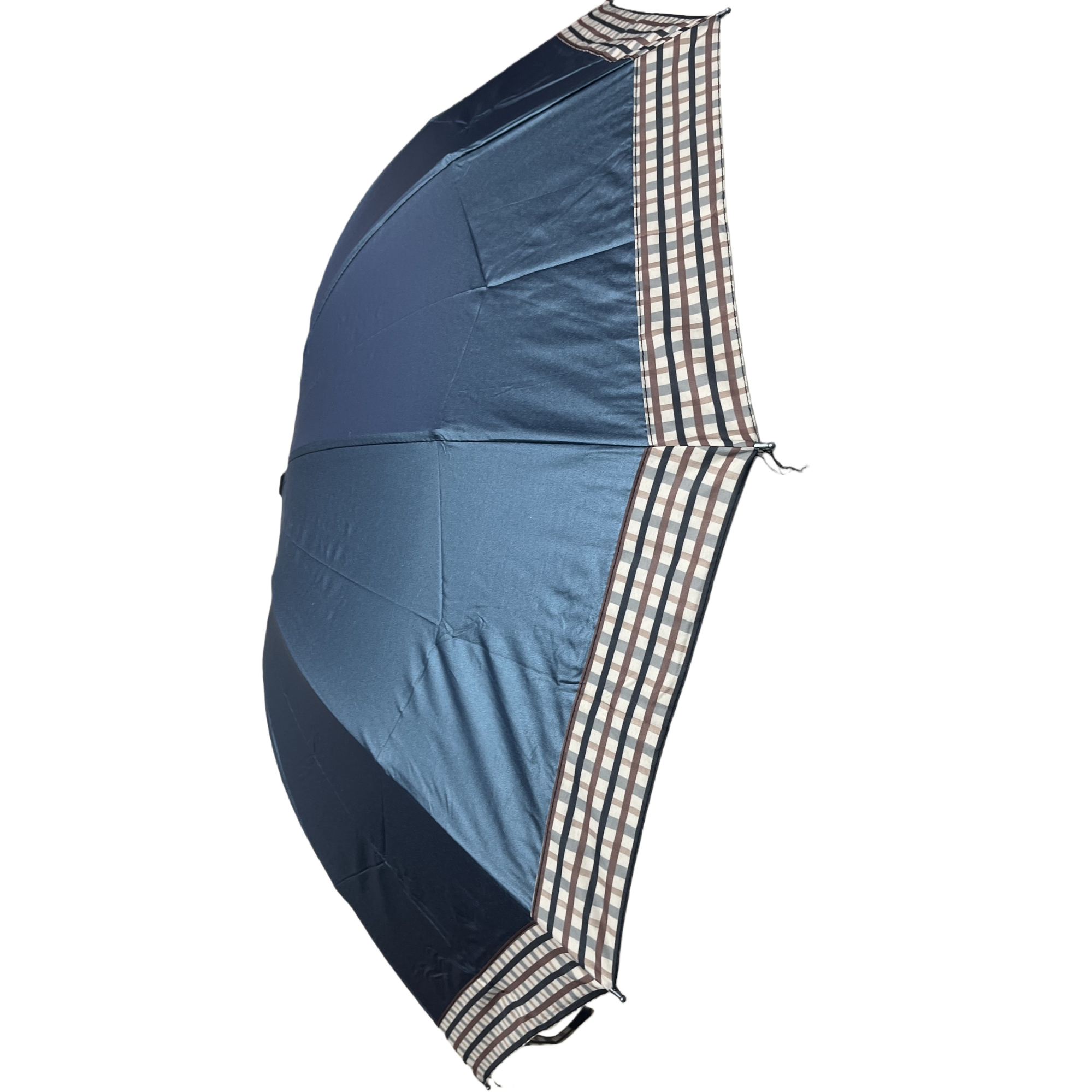 Blue checkered edge umbrella fabric, household windproof and breathable thickened fabric Item Picture