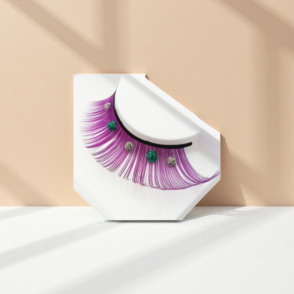紫色假睫毛自然浓密纤长仿真美瞳款 lashes 睫毛膏搭配