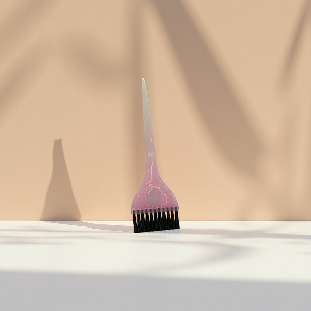Pink hair dye brush, professional hair dyeing tool, home hair styling brush, hair dye brush details Picture