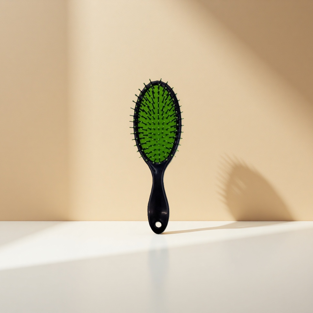 Green comb surface, black handle, smooth hair care and anti-static comb details Picture