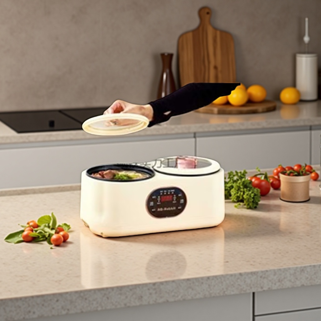 Electric hot pot, household multi-functional electric hot pot, intelligent temperature-controlled electric cooking pot details Picture